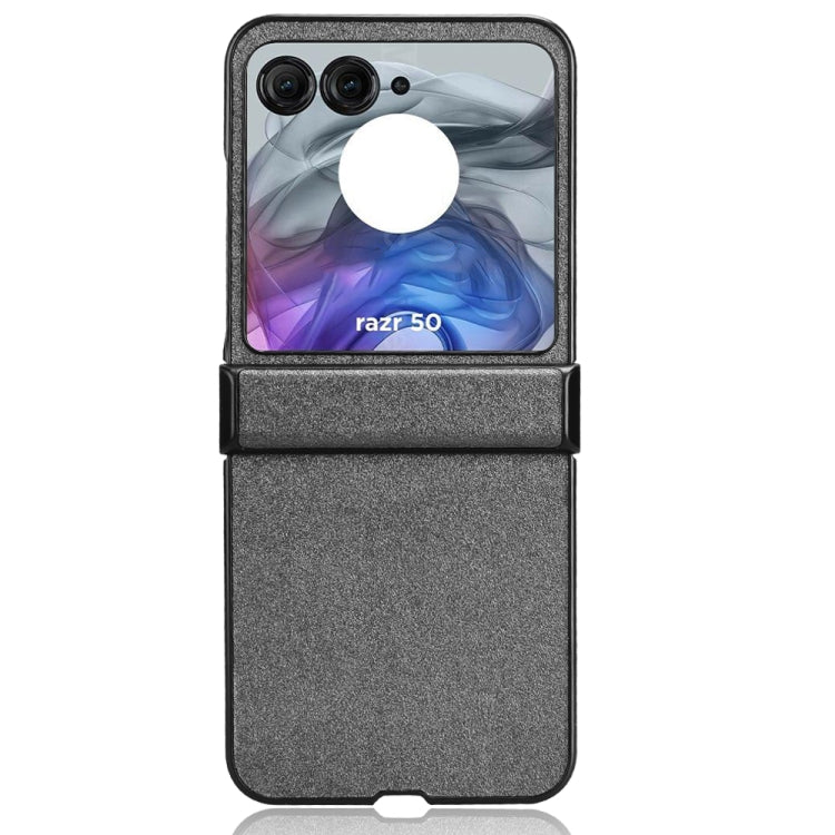 For Motorola Razr 50 Sandskin Texture Phone Case(Grey) by buy2fix