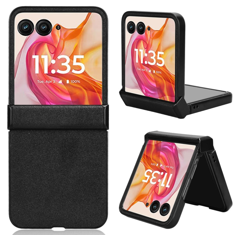 For Motorola Razr 50 Ultra Sandskin Texture Phone Case(Black) by buy2fix