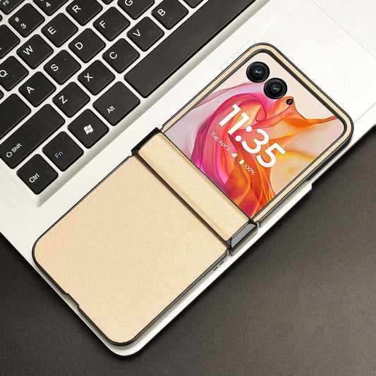 For Motorola Razr 50 Ultra Sandskin Texture Phone Case(Gold) by buy2fix