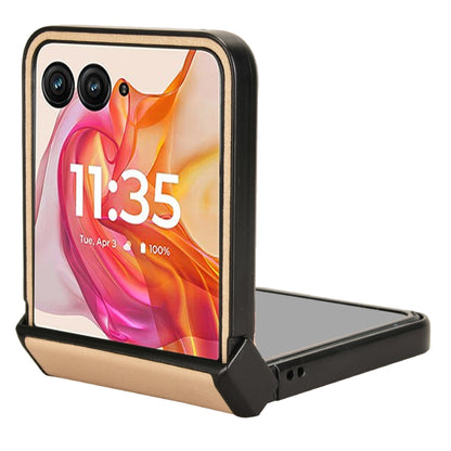 For Motorola Razr 50 Ultra Sandskin Texture Phone Case(Gold) by buy2fix