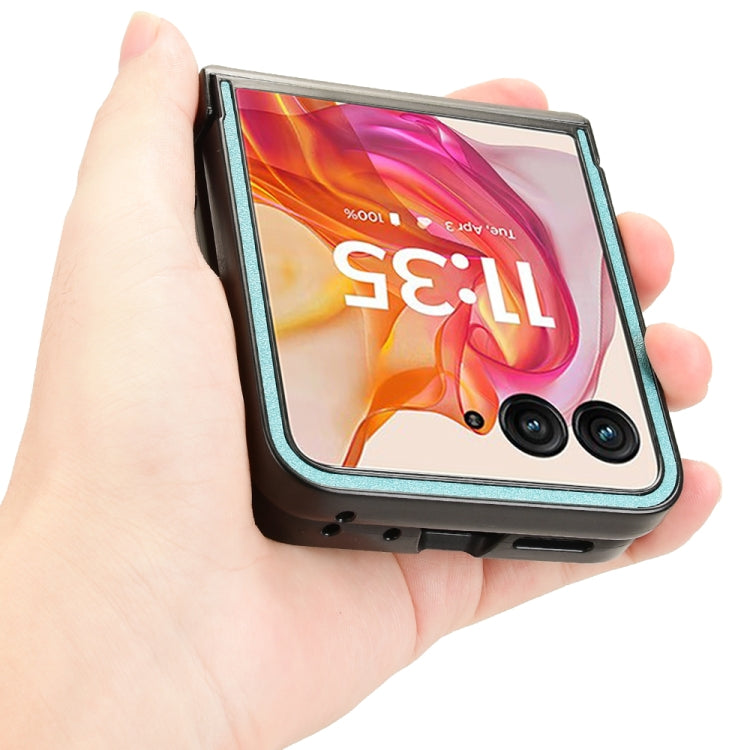 For Motorola Razr 50 Ultra Sandskin Texture Phone Case(Blue) by buy2fix