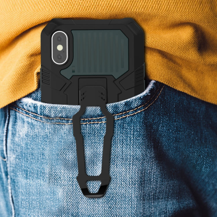 For iPhone X / XS Machine Armor Warrior Shockproof PC + TPU Protective Case(Space Gray) by buy2fix