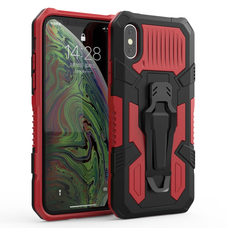 For iPhone XR Machine Armor Warrior Shockproof PC + TPU Protective Case(Red) by buy2fix