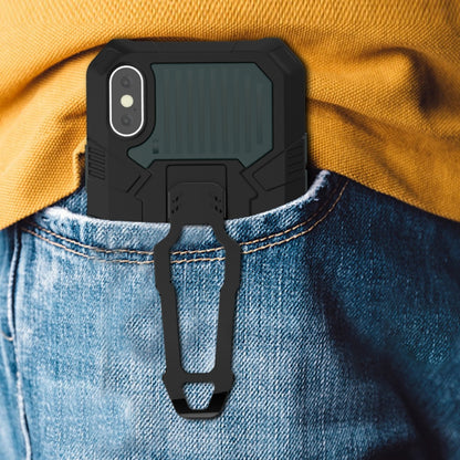 For iPhone XS Max Machine Armor Warrior Shockproof PC + TPU Protective Case(Dark Brown) by buy2fix