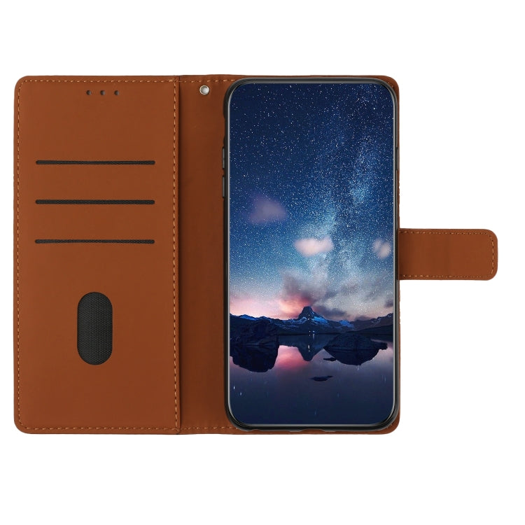 For Samsung Galaxy A35 5G Diamond Embossed Skin Feel Leather Phone Case(Brown) - Galaxy Phone Cases by buy2fix | Online Shopping UK | buy2fix