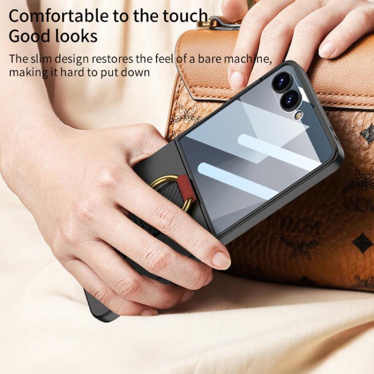 For Samsung Galaxy Z Flip7 5G GKK Integrated Ultrathin Shockproof Phone Case with Ring Wrist Strap(Green) - Galaxy Z Flip7 5G Cases by GKK | Online Shopping UK | buy2fix