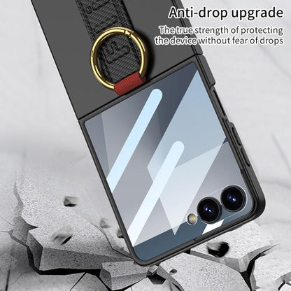 For Samsung Galaxy Z Flip7 5G GKK Integrated Ultrathin Shockproof Phone Case with Ring Wrist Strap(Green) - Galaxy Z Flip7 5G Cases by GKK | Online Shopping UK | buy2fix
