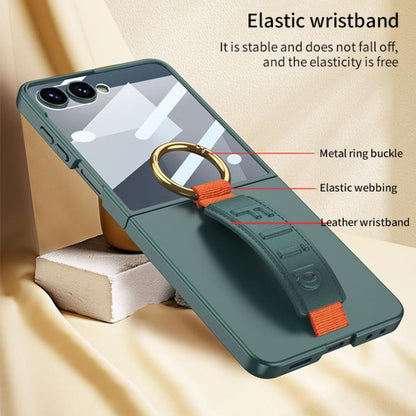 For Samsung Galaxy Z Flip7 5G GKK Integrated Ultrathin Shockproof Phone Case with Ring Wrist Strap(Black) - Galaxy Z Flip7 5G Cases by GKK | Online Shopping UK | buy2fix
