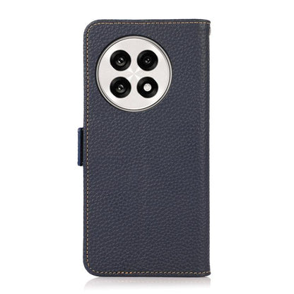 For OnePlus Ace 5 Pro / Ace 5 / 13R KHAZNEH Side-Magnetic Litchi Genuine Leather RFID Phone Case(Blue) - Ace 5 Cases by buy2fix | Online Shopping UK | buy2fix