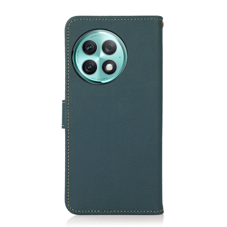 For OnePlus Ace 2 Pro KHAZNEH Custer Genuine Leather RFID Phone Case(Green) - OnePlus Cases by buy2fix | Online Shopping UK | buy2fix
