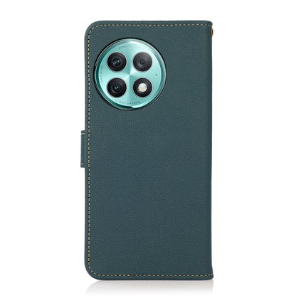 For OnePlus Ace 2 Pro KHAZNEH Custer Genuine Leather RFID Phone Case(Green) - OnePlus Cases by buy2fix | Online Shopping UK | buy2fix