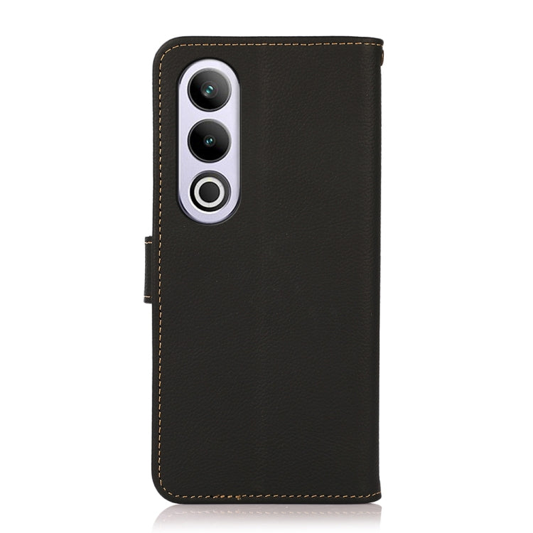 For OnePlus CE4 5G Global KHAZNEH Custer Genuine Leather RFID Phone Case(Black) - OnePlus Cases by buy2fix | Online Shopping UK | buy2fix
