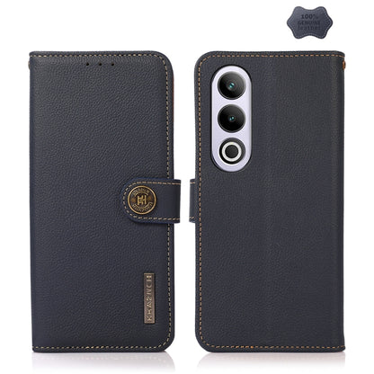 For OnePlus CE4 5G Global KHAZNEH Custer Genuine Leather RFID Phone Case(Blue) - OnePlus Cases by buy2fix | Online Shopping UK | buy2fix