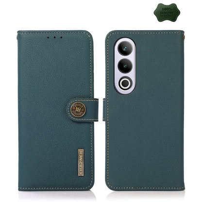 For OnePlus CE4 5G Global KHAZNEH Custer Genuine Leather RFID Phone Case(Green) - OnePlus Cases by buy2fix | Online Shopping UK | buy2fix