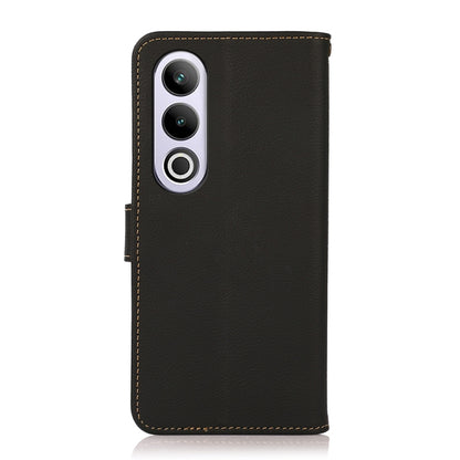 For OnePlus Ace 3V KHAZNEH Custer Genuine Leather RFID Phone Case(Black) - OnePlus Cases by buy2fix | Online Shopping UK | buy2fix