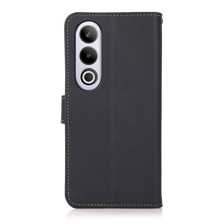 For OnePlus Ace 3V KHAZNEH Custer Genuine Leather RFID Phone Case(Blue) - OnePlus Cases by buy2fix | Online Shopping UK | buy2fix