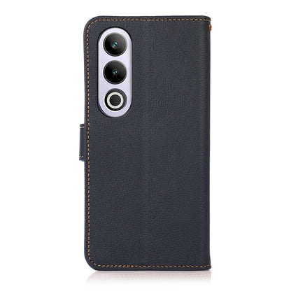 For OnePlus Ace 3V KHAZNEH Custer Genuine Leather RFID Phone Case(Blue) - OnePlus Cases by buy2fix | Online Shopping UK | buy2fix