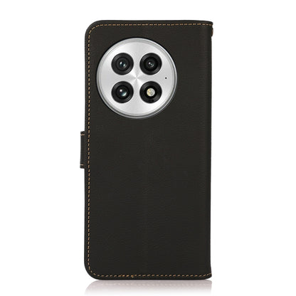 For OnePlus 13 KHAZNEH Custer Genuine Leather RFID Phone Case(Black) by buy2fix
