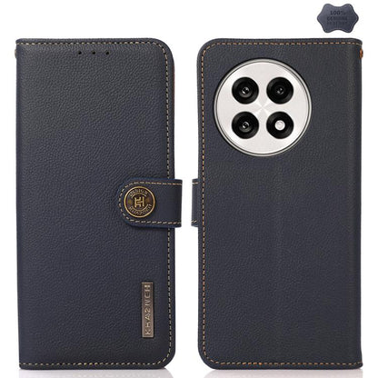 For OnePlus Ace 5 Pro / Ace 5 / 13R KHAZNEH Custer Genuine Leather RFID Phone Case(Blue) - Ace 5 Cases by buy2fix | Online Shopping UK | buy2fix