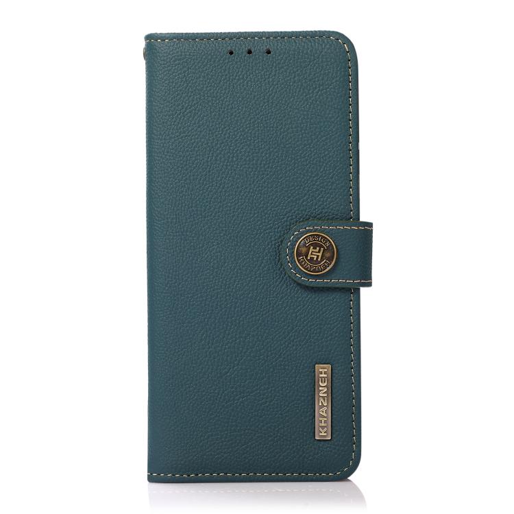 For OnePlus Ace 5 Pro / Ace 5 / 13R KHAZNEH Custer Genuine Leather RFID Phone Case(Green) - Ace 5 Cases by buy2fix | Online Shopping UK | buy2fix