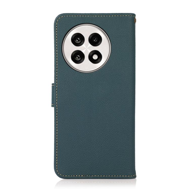 For OnePlus Ace 5 Pro / Ace 5 / 13R KHAZNEH Custer Genuine Leather RFID Phone Case(Green) - Ace 5 Cases by buy2fix | Online Shopping UK | buy2fix