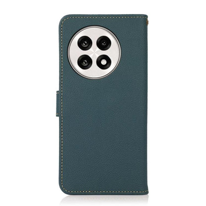 For OnePlus Ace 5 Pro / Ace 5 / 13R KHAZNEH Custer Genuine Leather RFID Phone Case(Green) - Ace 5 Cases by buy2fix | Online Shopping UK | buy2fix