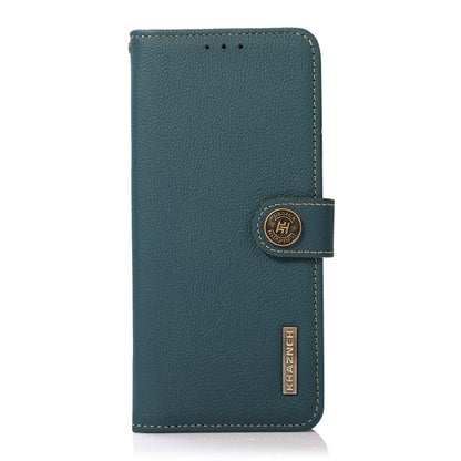 For Motorola Edge 40 KHAZNEH Custer Genuine Leather RFID Phone Case(Green) - Motorola Cases by buy2fix | Online Shopping UK | buy2fix