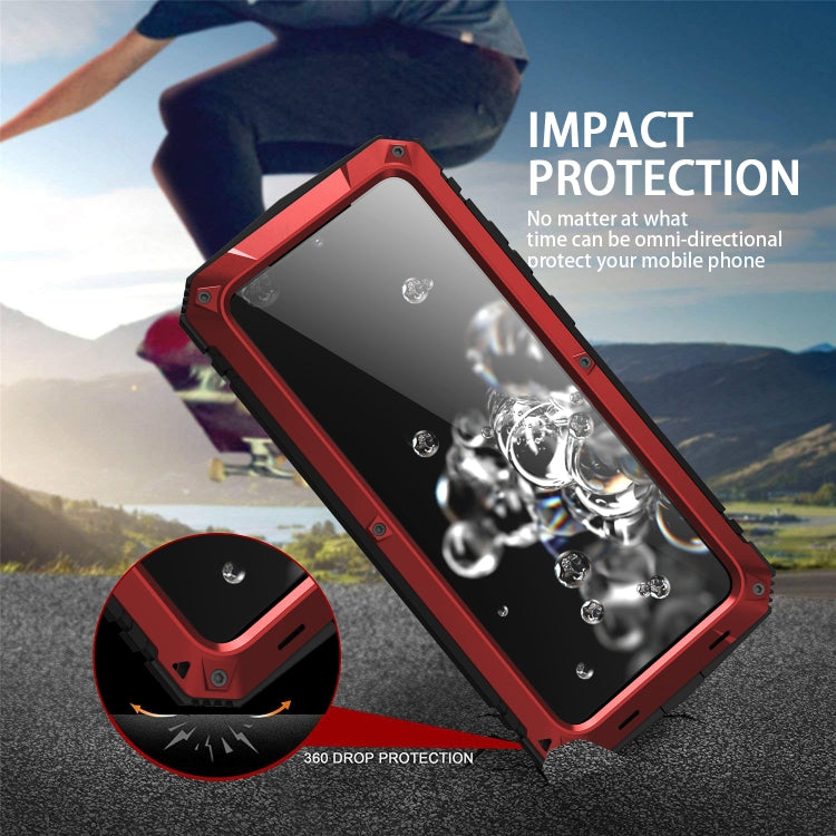 For Samsung Galaxy S20 Plus R-JUST Waterproof Shockproof Dustproof Metal + Silicone Protective Case(Red) - Galaxy Phone Cases by R-JUST | Online Shopping UK | buy2fix