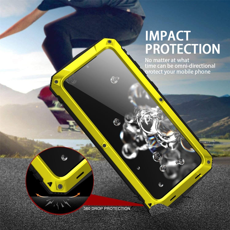 For Samsung Galaxy S20 Plus R-JUST Waterproof Shockproof Dustproof Metal + Silicone Protective Case(Yellow) - Galaxy Phone Cases by R-JUST | Online Shopping UK | buy2fix