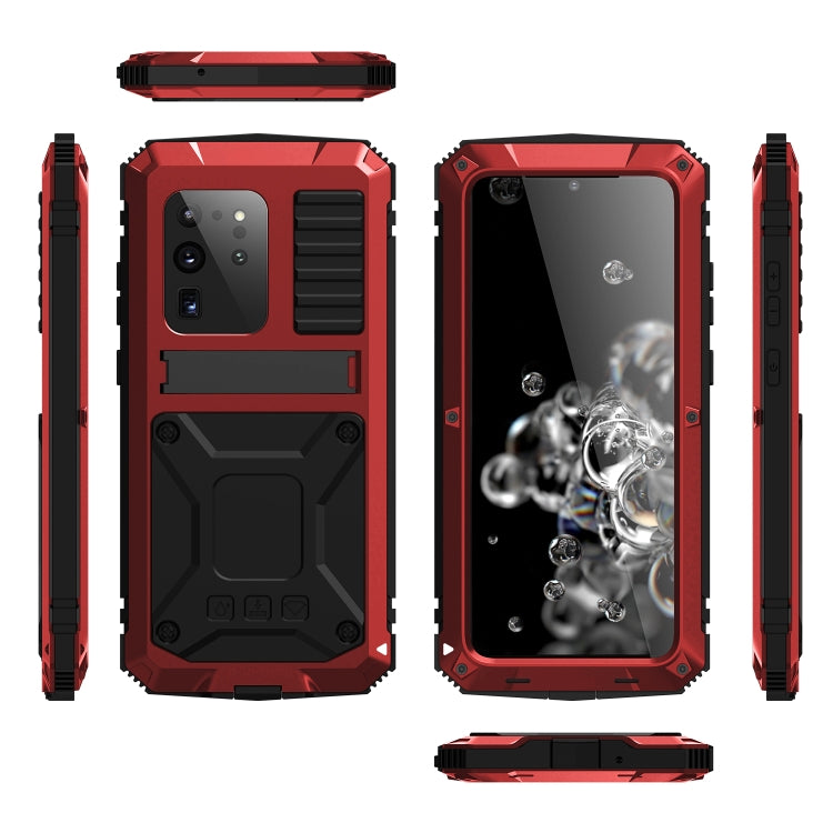 For Samsung Galaxy S20 Ultra R-JUST Waterproof Shockproof Dustproof Metal + Silicone Protective Case(Red) - Galaxy Phone Cases by R-JUST | Online Shopping UK | buy2fix