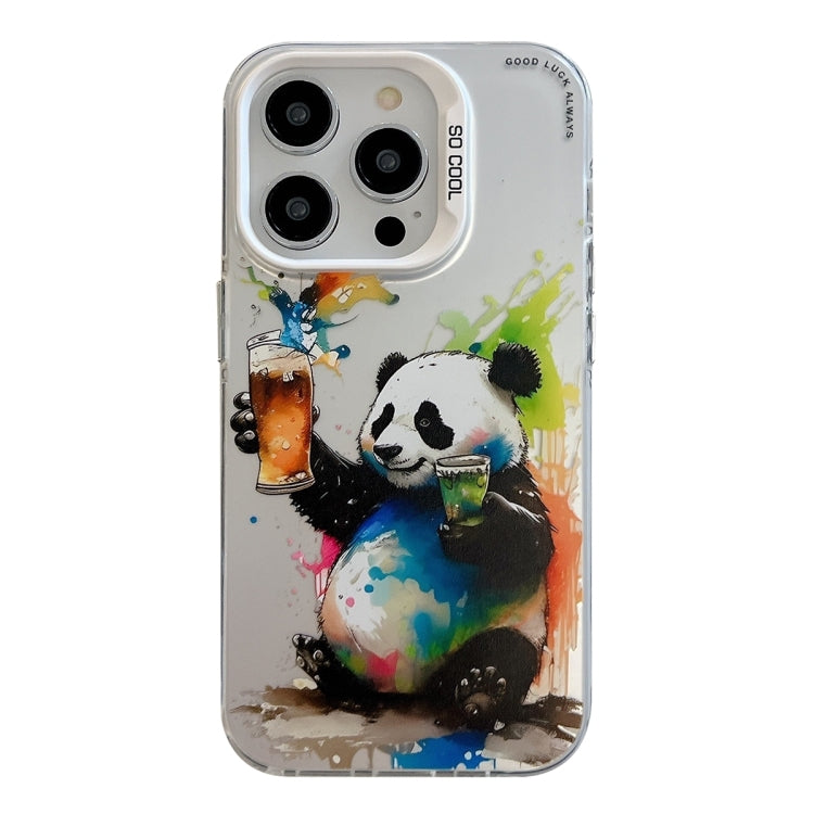 For iPhone 16 Pro Animal Pattern Oil Painting Series PC + TPU Phone Case(Panda) - iPhone 16 Pro Cases by buy2fix | Online Shopping UK | buy2fix