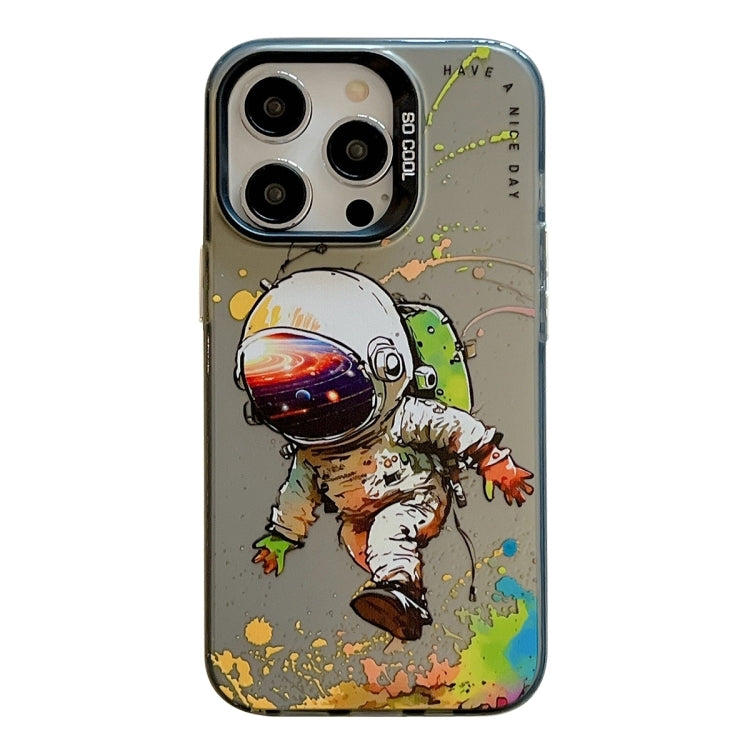 For iPhone 16 Pro Animal Pattern Oil Painting Series PC + TPU Phone Case(Astronaut) - iPhone 16 Pro Cases by buy2fix | Online Shopping UK | buy2fix