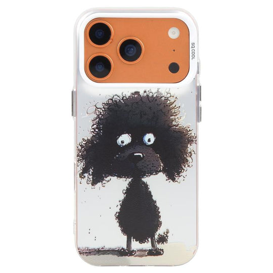 For iPhone 18 Pro Max/17 Pro Max Animal Pattern Oil Painting Series PC + TPU Phone Case(Black Dog)