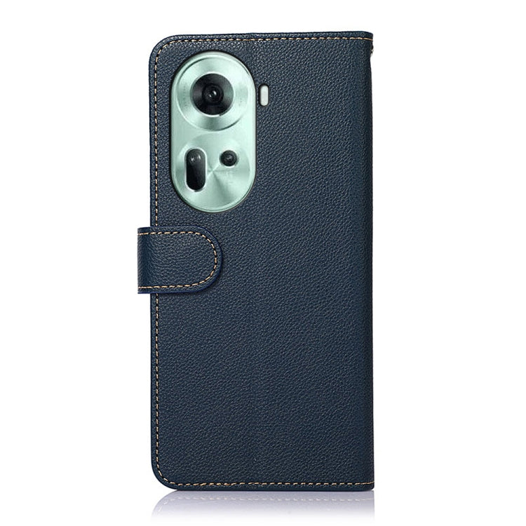 For OPPO Reno11 5G Global KHAZNEH Litchi Texture Leather RFID Phone Case(Blue) - Reno11 Cases by buy2fix | Online Shopping UK | buy2fix