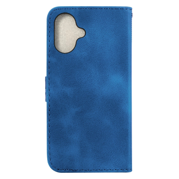 For iPhone 16 Seven-shaped Embossed Leather Phone Case(Blue) - iPhone 16 Cases by buy2fix | Online Shopping UK | buy2fix