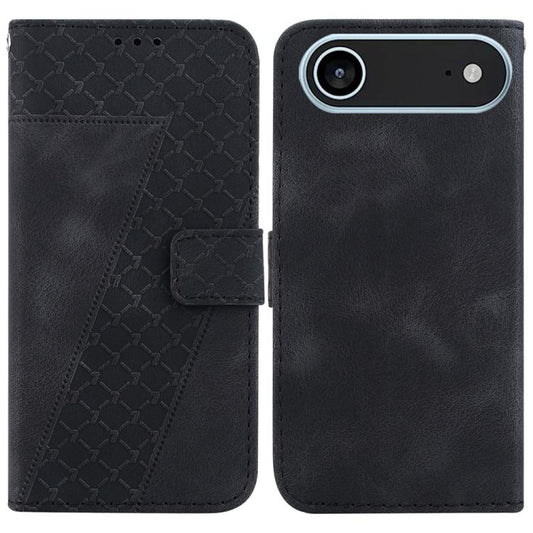 For iPhone Air Seven-shaped Embossed Leather Phone Case(Black) - iPhone Air Cases by buy2fix | Online Shopping UK | buy2fix