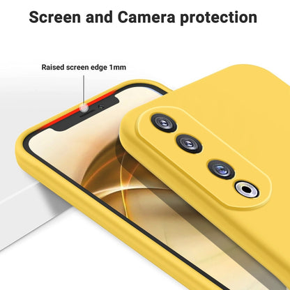 For Honor 90 Pro Pure Color Liquid Silicone Shockproof Phone Case(Yellow) - Honor Cases by buy2fix | Online Shopping UK | buy2fix