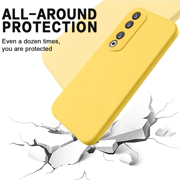 For Honor 90 Pro Pure Color Liquid Silicone Shockproof Phone Case(Yellow) - Honor Cases by buy2fix | Online Shopping UK | buy2fix