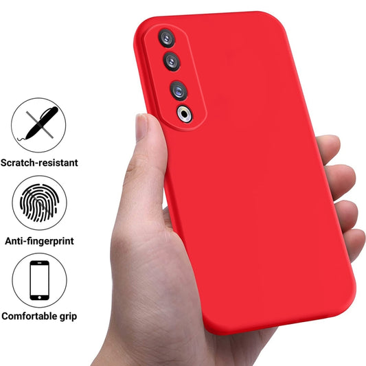 For Honor 90 Pro Solid Color Liquid Silicone Dropproof Full Coverage Phone Case(Red) by buy2fix
