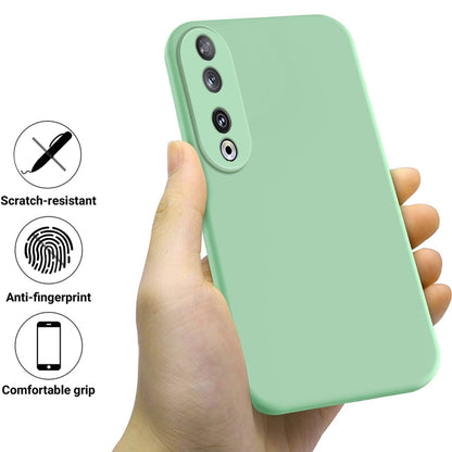 For Honor 90 Pure Color Liquid Silicone Shockproof Phone Case(Green) - Honor Cases by buy2fix | Online Shopping UK | buy2fix