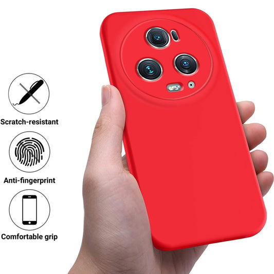 For Honor Magic5 Pro Solid Color Liquid Silicone Dropproof Full Coverage Phone Case(Red) by buy2fix