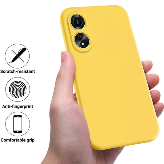 For Honor X5 Plus Solid Color Liquid Silicone Dropproof Full Coverage Phone Case(Yellow) by buy2fix