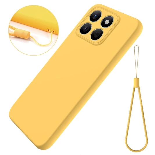 For Honor X8b Solid Color Liquid Silicone Dropproof Full Coverage Phone Case(Yellow) by buy2fix