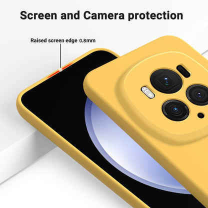 For Honor Magic6 Pro Pure Color Liquid Silicone Shockproof Phone Case(Yellow) - Honor Cases by buy2fix | Online Shopping UK | buy2fix