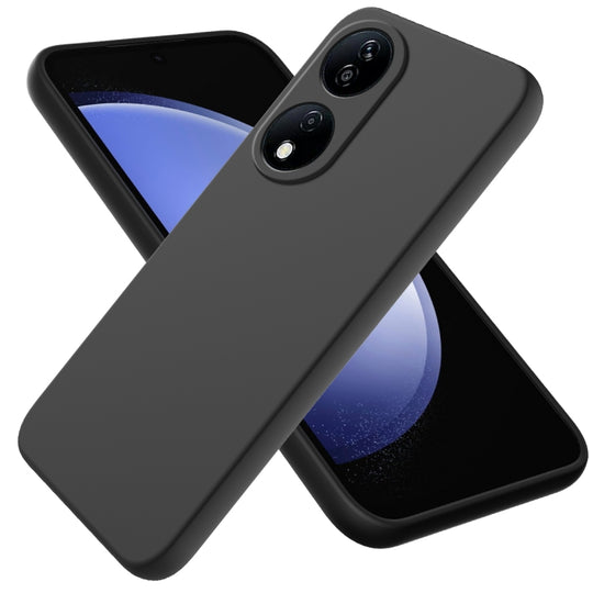For Honor 90 Smart Solid Color Liquid Silicone Dropproof Full Coverage Phone Case(Black)