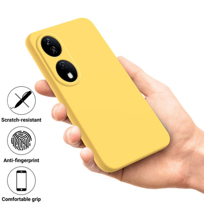 For Honor 90 Smart Pure Color Liquid Silicone Shockproof Phone Case(Yellow) - Honor Cases by buy2fix | Online Shopping UK | buy2fix