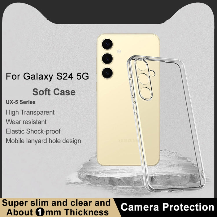 For Samsung Galaxy S24 5G imak UX-5 Series Transparent Shockproof TPU Protective Case(Transparent) - Galaxy S24 5G Cases by imak | Online Shopping UK | buy2fix