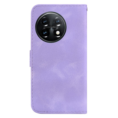 For OnePlus 11 Seven-shaped Embossed Leather Phone Case(Purple) - OnePlus Cases by buy2fix | Online Shopping UK | buy2fix