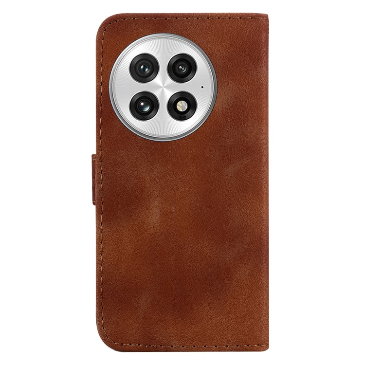 For OnePlus 13 Seven-shaped Embossed Leather Phone Case(Brown) by buy2fix