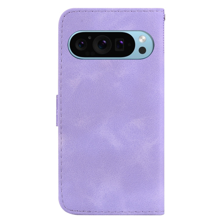 For Google Pixel 9 Pro 7-shaped Embossed Leather Phone Case(Purple) - Google Cases by buy2fix | Online Shopping UK | buy2fix